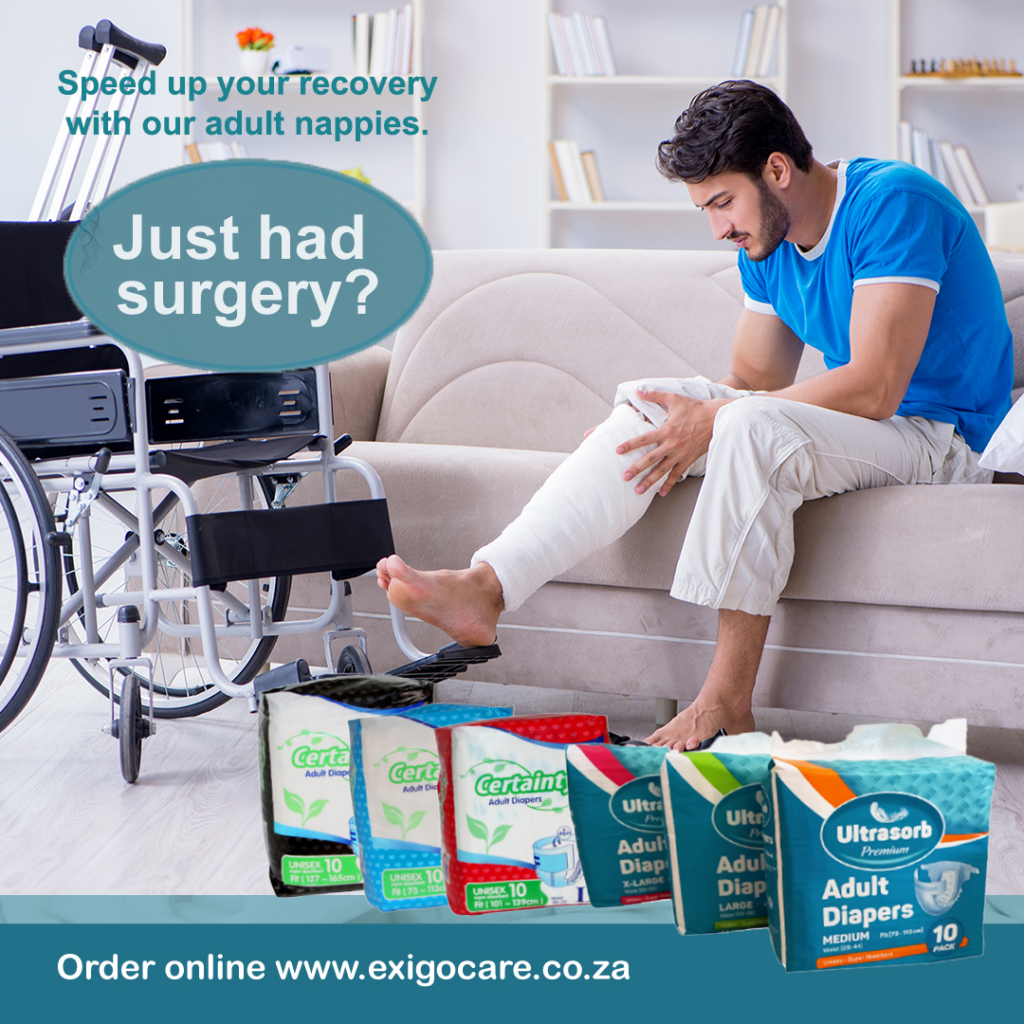 Adult nappies aids healing after surgery Exigocare