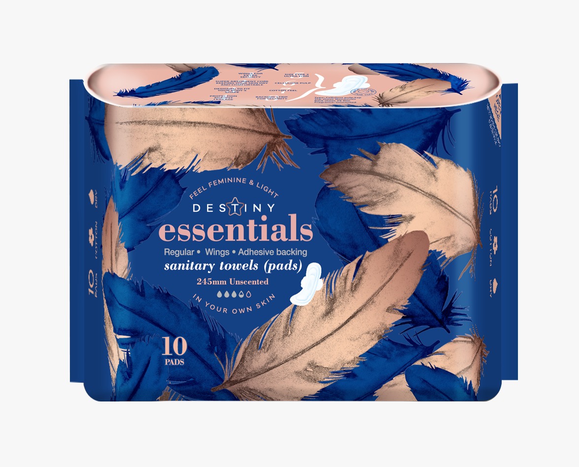 Destiny Essentials Sanitary Pads (4 x 10’s) Destiny Essentials Sanitary Pads (4 x 10’s)